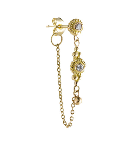 LONGS SOLITAIRE CHAIN EARRINGS 